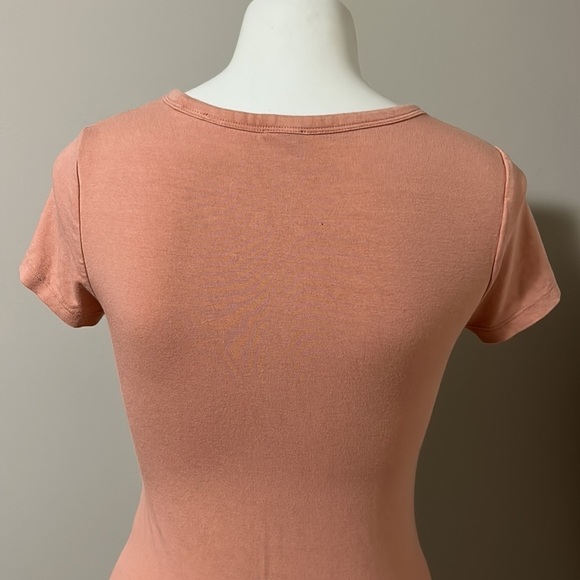 Aritzia Wildfred Free Pink Bodycon T shirt Dress Short Sleeve Sz M - Picture 6 of 9